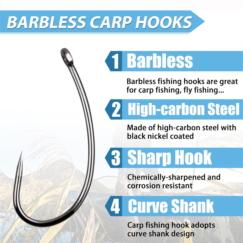 180PCS Barbless Fishing Hooks  – обзор и цена Fishing Hook Circle