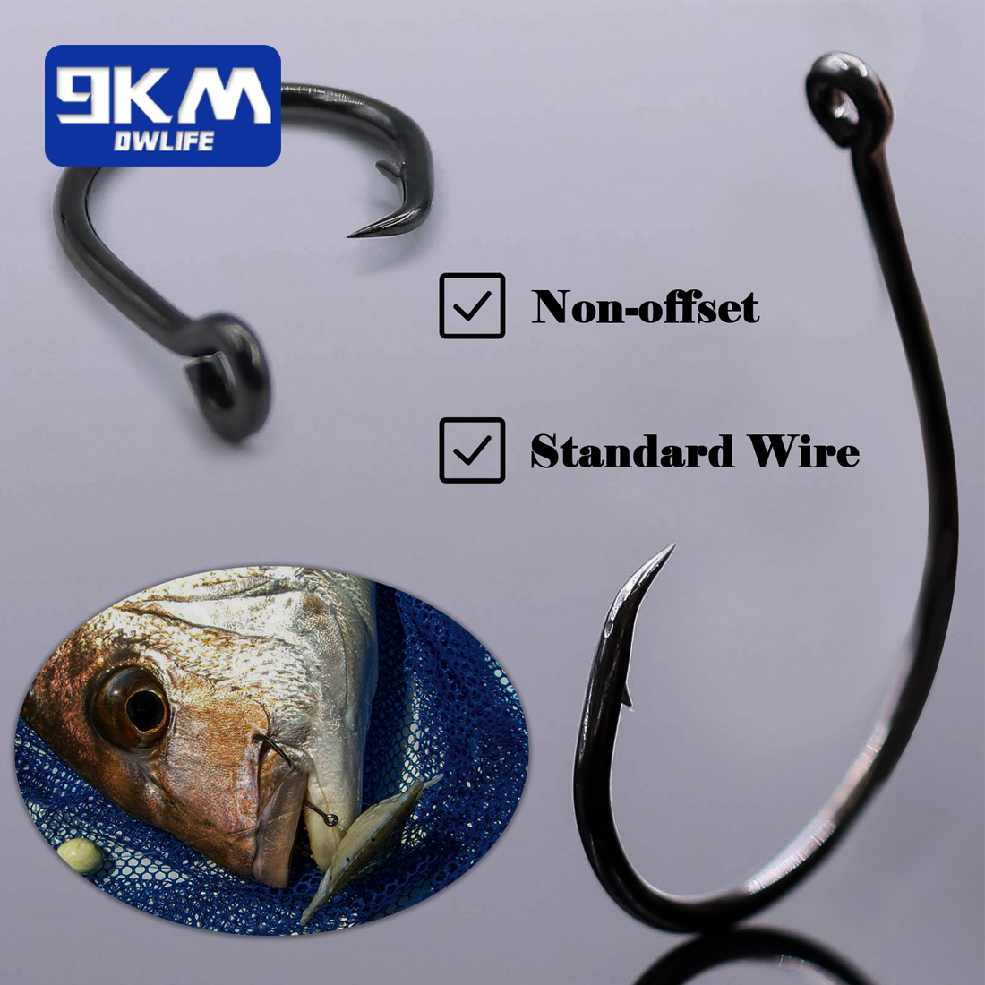 9KM 25-50Pcs Inline Wide Gap C – обзор и цена Fishing Hook Circle