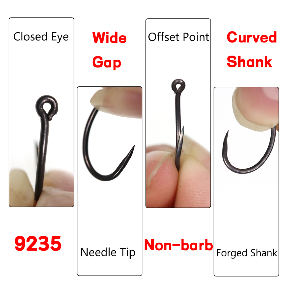 50PCS Matt Black Carp Fishing  – обзор и цена Fishing Hook Barbless