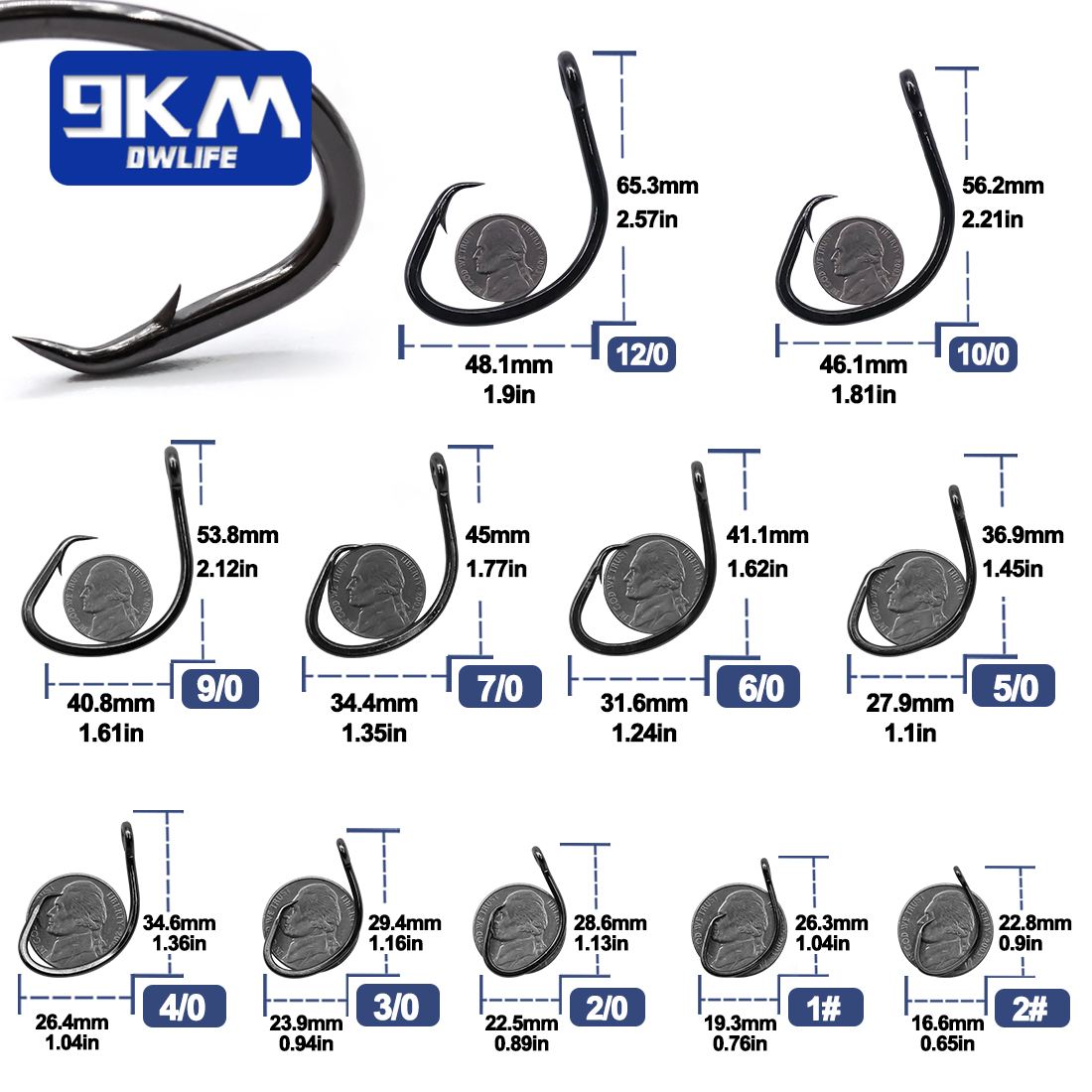 9KM Circle Hooks 25~50Pcs Salt – обзор и цена Fishing Hook Circle