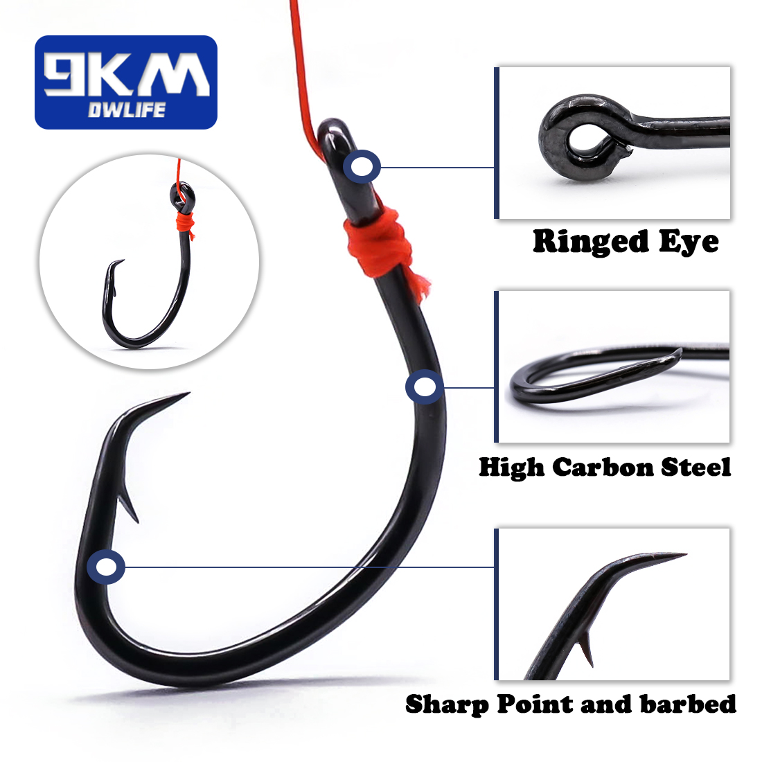 9KM Circle Hooks 25~50Pcs Salt – обзор и цена Fishing Hook Circle