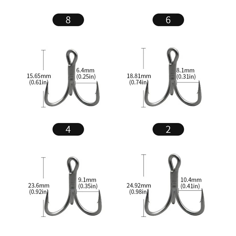 Fishing Treble Hooks High Carb – обзор и цена Fishing Hook Barbless