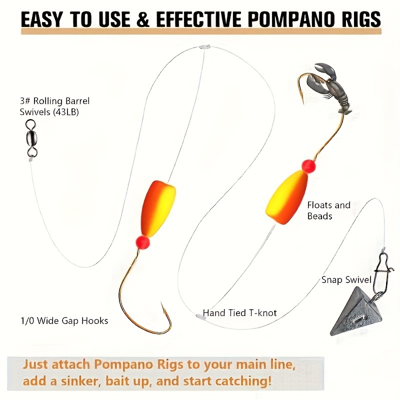 3pcs Pompano Rigs Surf Fishing – обзор и цена Fishing Hook Circle