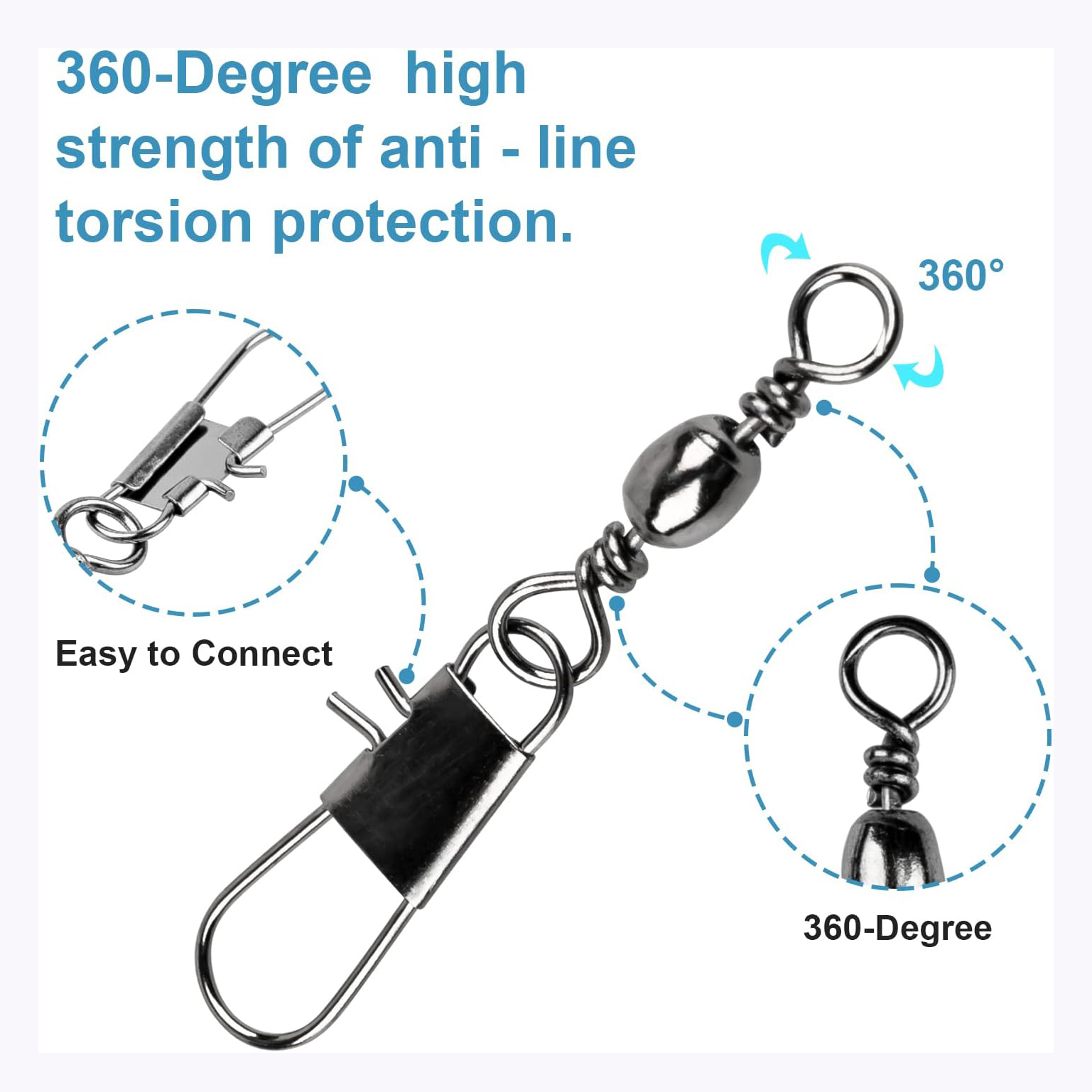 100Pcs/Lot 4#6#8#10#12# Swivel – обзор и цена Fishing Hook Stainless Steel