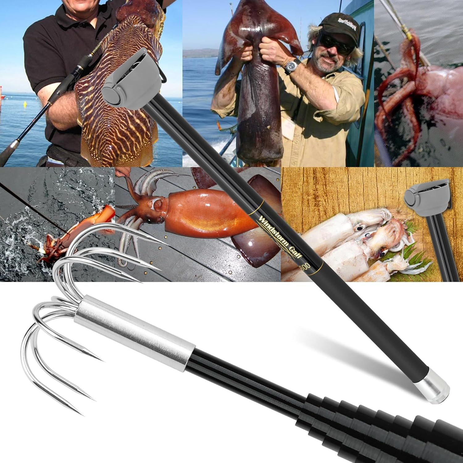 SANLIKE Fishing-Squid Gaff 3M/ – обзор и цена Fishing Hook Stainless Steel