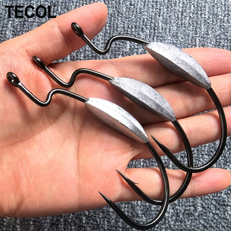 TECOL 3PCS 6/0 8/0 10/0 Weight – обзор и цена Fishing Hook Weedless