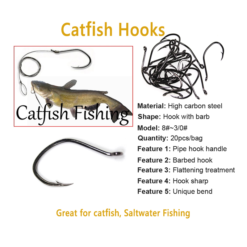 Wifreo 20pcs V Shape Catfish H – обзор и цена Fishing Hook Barbless