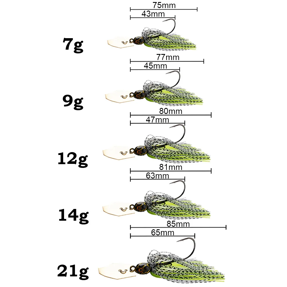 Spinner Bait 7g/9g/12g/14g/21g – обзор и цена Fishing Hook Weedless