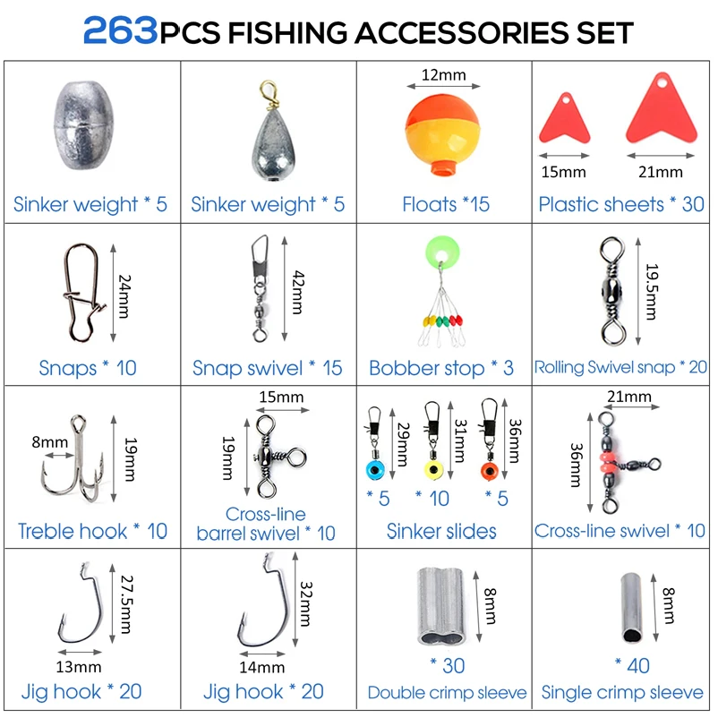 263pcs Outdoor Fishing Accesso – обзор и цена Fishing Hook Box