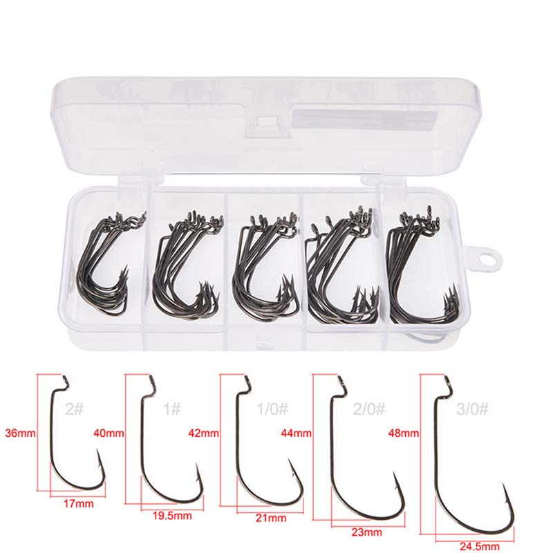 50Pcs/Box High Carbon Steel Fi – обзор и цена Fishing Hook Box