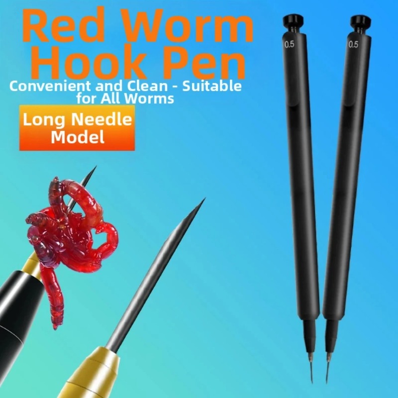 2Pcs Red worm baiting device f – обзор и цена Fishing Hook Size