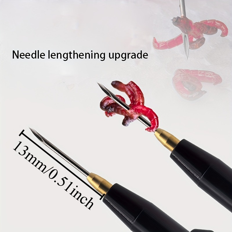 2Pcs Red worm baiting device f – обзор и цена Fishing Hook Size