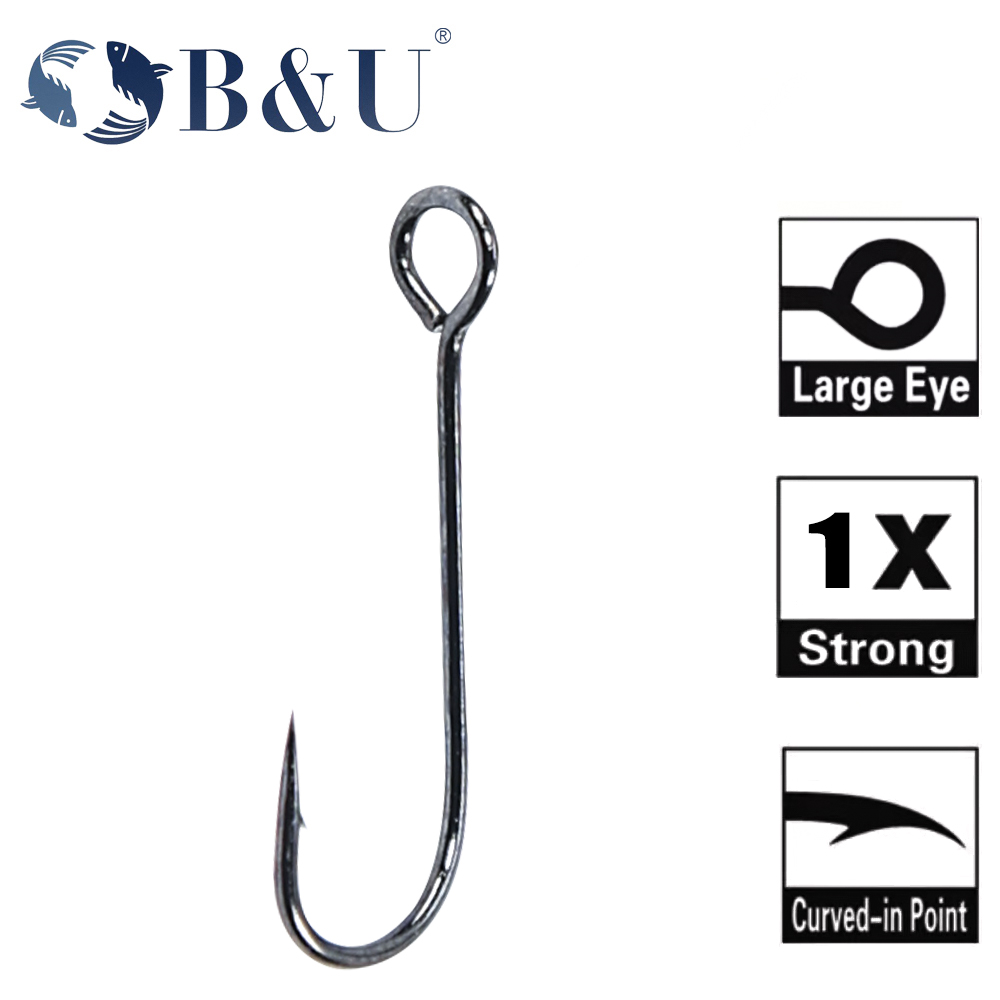 B&U 20pcs Fishing hook big eye – обзор и цена Fishing Hook Barbless