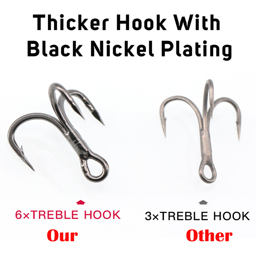 6X Fishing Treble Hook 10Pcs T – обзор и цена Fishing Hook Barbless