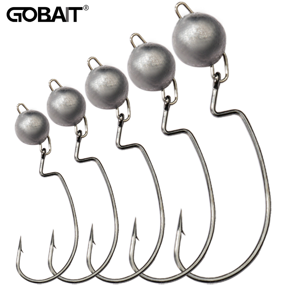 5Pcs Metal Jig Head Worm Hooks – обзор и цена Fishing Hook Weedless