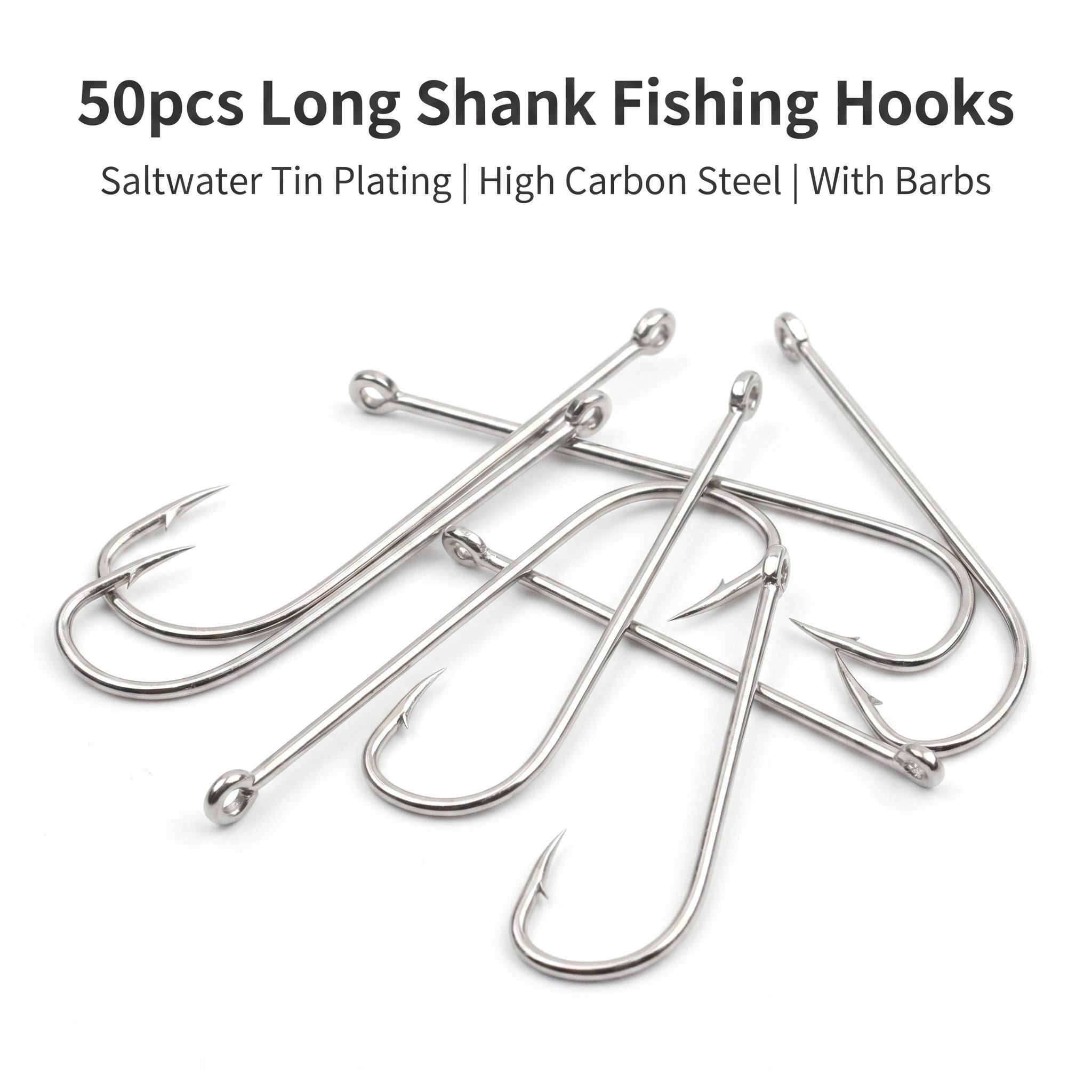 50pcs Long Shank Saltwater Cir – обзор и цена Fishing Hook Circle