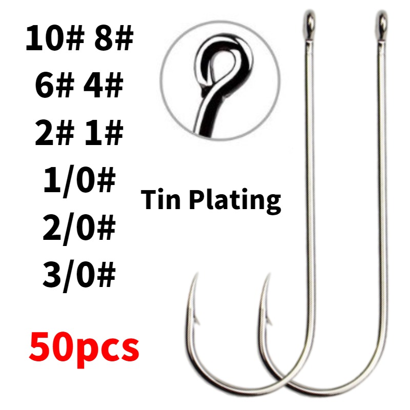 50pcs Long Shank Saltwater Cir – обзор и цена Fishing Hook Circle