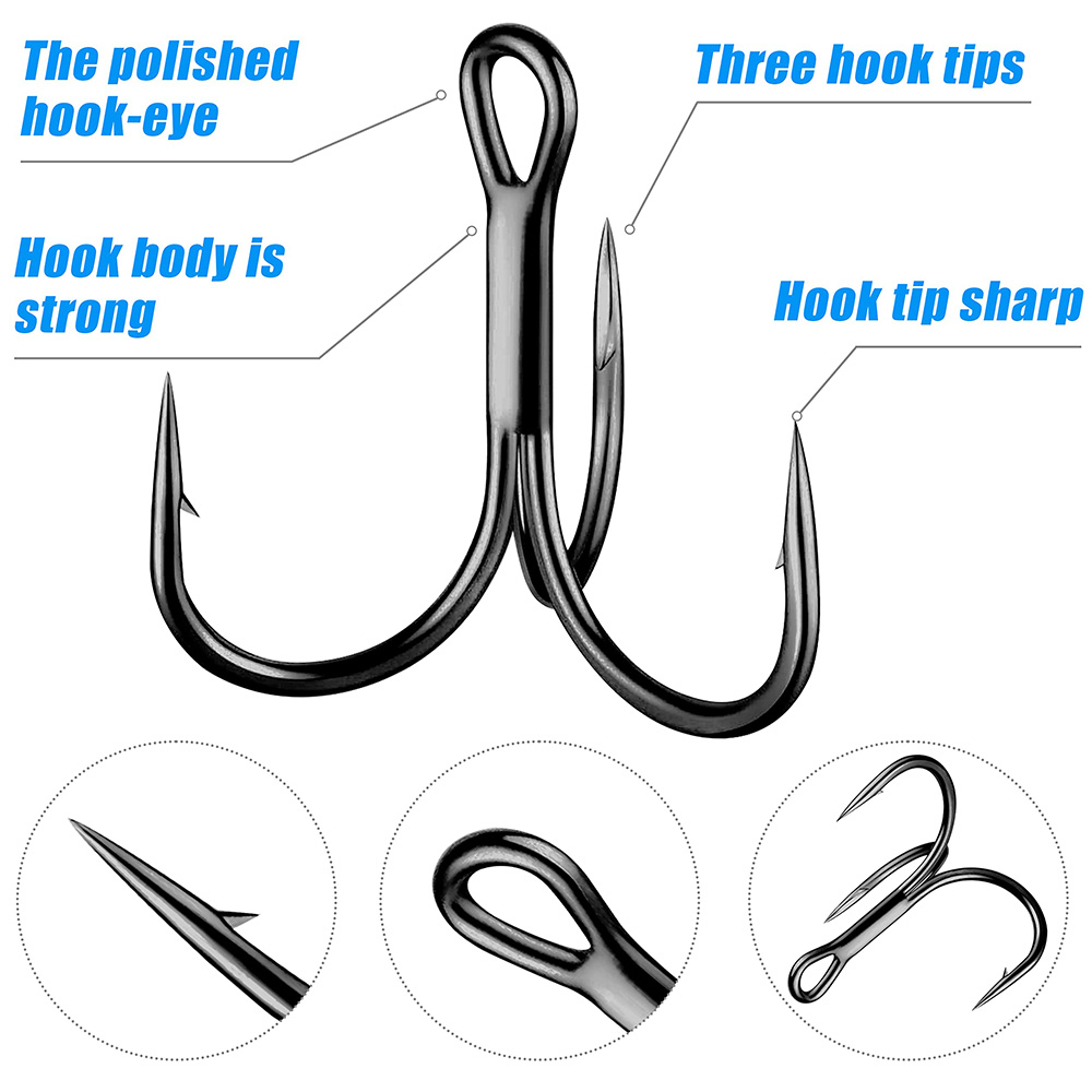 Huge Treble Hooks 4X Strong 1# – обзор и цена Fishing Hook Offset