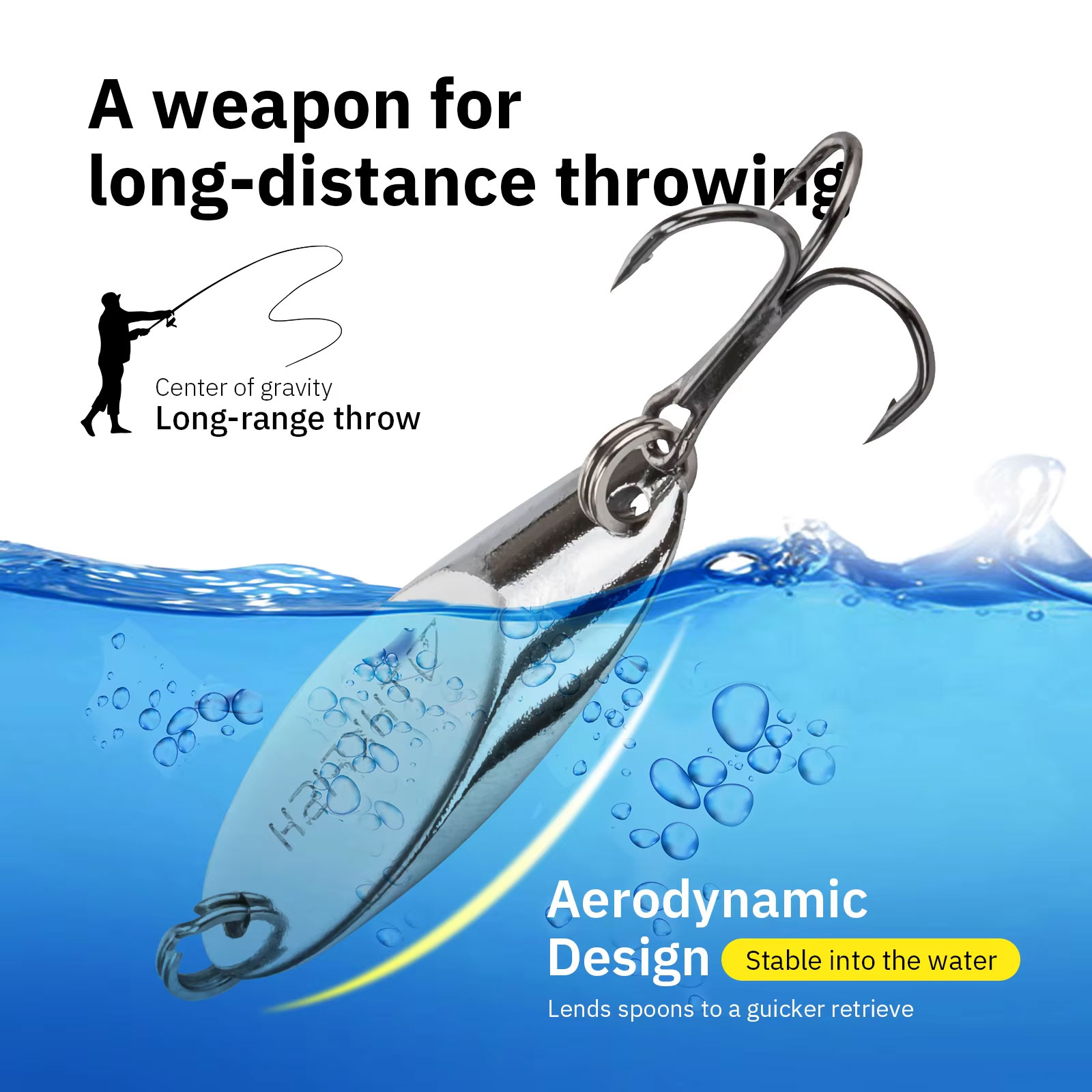5pcs Metal Spinner Spoon Lures – обзор и цена Fishing Hook Treble