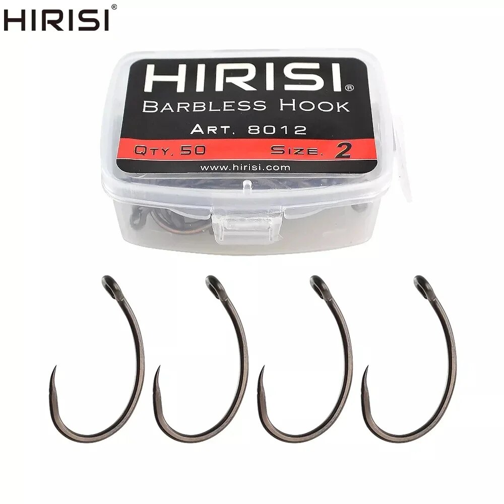 Hirisi 50pcs Coating High Carb – обзор и цена Fishing Hook Barbless